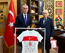 TFF Bakan Hacosmanolu, MHP Genel Bakan Baheliyi Ziyaret Etti
