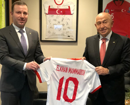 Azerbaycan Futbol Federasyonu’ndan Bakan Özdemir’e ziyaret