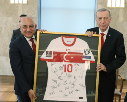 Cumhurbakan Erdoan, TFF Bakan Mehmet Bykekiyi kabul etti