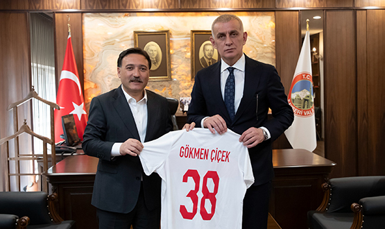 TFF Bakan Hacosmanolu, Kayseri Valisi iek'i Ziyaret Etti