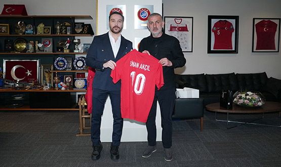 Sinan Ak��l, TFF Ba�kan� Hac�osmano�lu'nu Ziyaret Etti