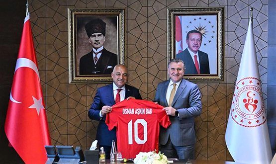 TFF Bakan Bykeki'den Genlik ve Spor Bakan Osman Akn Bak'a Ziyaret