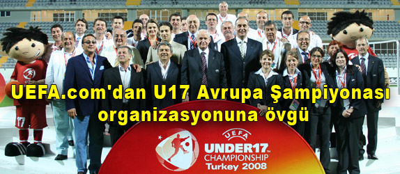 'UEFA.com, Antalya'da organize edilen U17 Avrupa ampiyonas organizasyonundaki baarsndan dolay Trkiye Futbol Fedarasyonu'nu vd. Paul Saffer imzas ile yaynlanan haberin ierii yle; spanya'nn Antalya'daki UEFA Avrupa U-17 ampiyonas'n kazanmasnn ardndan, ko Sebastian Santisteban Trkiye'nin dzenledii turnuva hakkndaki grlerini aklad. Santisteban'n daha nce bu dzeyde 19 finale katlm.'