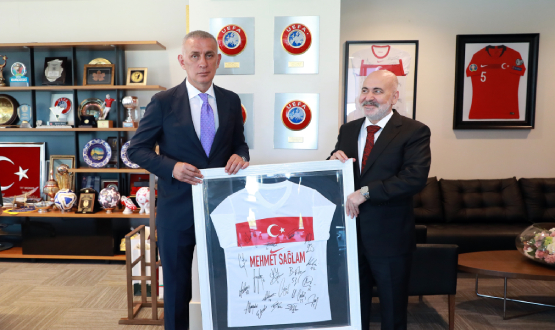 Mehmet Sağlam'dan TFF Başkanı Hacıosmanoğlu'na Ziyaret