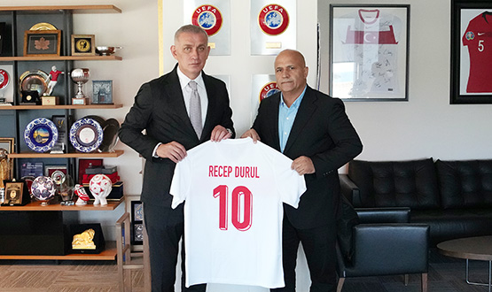 Kocaelispor Bakan Recep Durul, TFF Bakan Hacosmanolu'nu Ziyaret Etti