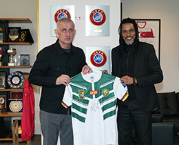 Rigobert Song, Ba�kan Hac�osmano�lu ve Ba�kan Vekili Otyakmaz�� Ziyaret Etti