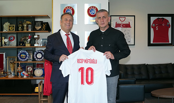 Recep M�ft�o�lu, TFF Ba�kan� Hac�osmano�lu'nu Ziyaret Etti