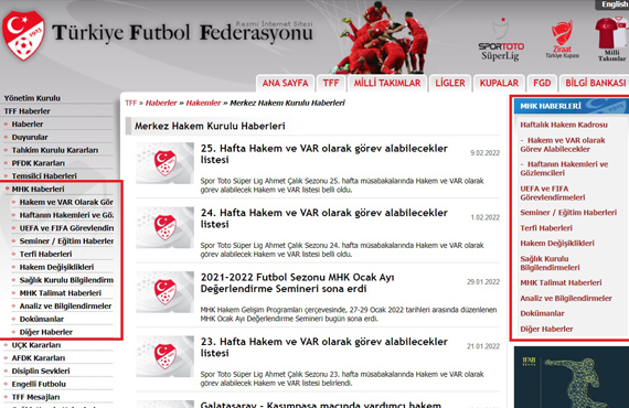 Merkez Hakem Kurulu Haber Sayfas yenilendi