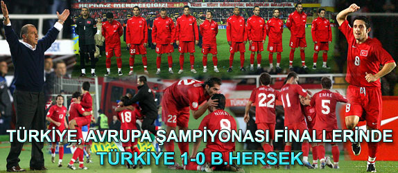Trkiye 2008 Avrupa ampiyonas finallerinde; TRKYE 1-0 BOSNA HERSEK 