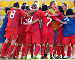 Women U19s move into next round with record-breaking win