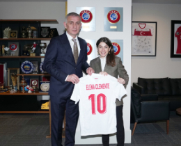 Elena Clemente, TFF Ba�kan� Hac�osmano�lu�nu Ziyaret Etti