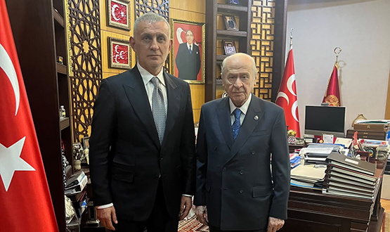 Devlet Bah�eli, TFF Ba�kan� Hac�osmano�lu'nu Kabul Etti