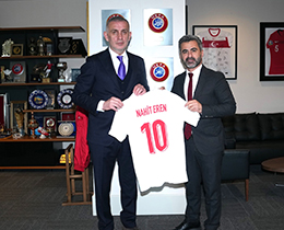 Nahit Eren�den, TFF Ba�kan� Hac�osmano�lu�na Ziyaret