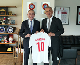 Osman Sungur, TFF Bakan Hacosmanolunu Ziyaret Etti