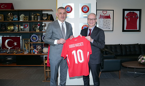 Giorgio Marchetti, TFF Ba�kan� Hac�osmano�lu'nu Ziyaret Etti